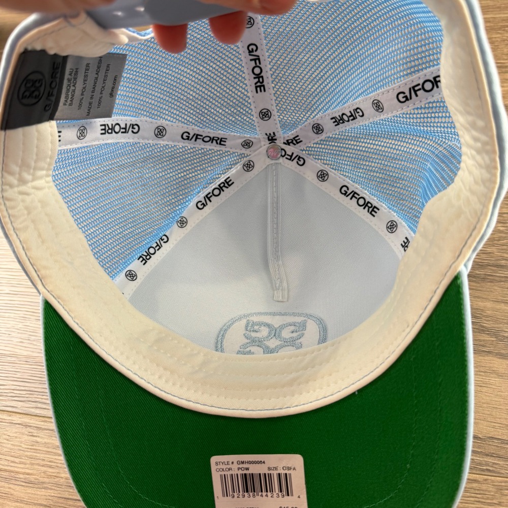G/Fore Soutache Knit Interlock Tall Trucker Hat, Adjustable, One Size Blue NWT - Picture 7 of 9